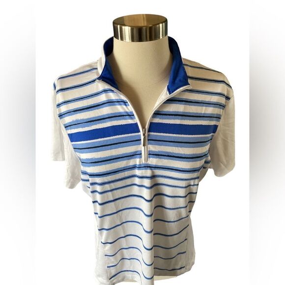 Tail White Label - Blue Stripe 1/4 Zip Top Women's Size Large - Picture 6 of 11